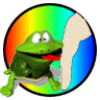 +icon+frog+finger+tap+rainbow+ clipart