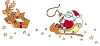 +santa+sleigh+stars+christmas+reindeer+ clipart
