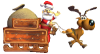 +santa+sleigh+reindeer+christmas+holiday+ clipart
