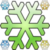 +snow+flake+winter+green+ clipart