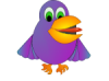 +beak+purple+parrot+open+regular+wings+ clipart