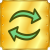 +button+redo+over+recycle+square+icon+gold+arrows+ clipart