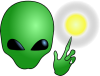 +green+alien+pointer+ clipart