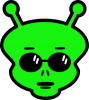 +green+comic+alien+sun+glasses+ clipart