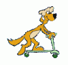 +scooter+animation+dog+comic+ clipart