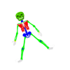 +skeleton+open+legs+arms+green+skull+ clipart