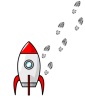 +footprints+with+spaceship+rocket+ clipart