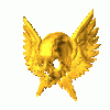 +gold+skull+wings+logo+animation+ clipart