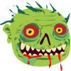 +green+zombie+comic+cartoon+head+ clipart