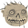 +sepia+zombie+head+monster+animation+ clipart