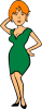 +fashion+lady+green+dress+ clipart