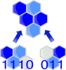 +fragementation+binary+science+hexagons+ clipart