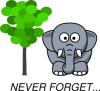 +never+forget+tree+elephant+logo+ clipart