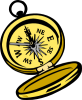 +pocket+gold+compass+ clipart