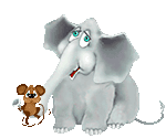+animal+elephant+balancing+a+mouse+on+its+trunk++ clipart
