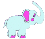 +animal+elephant+blowing+pink+hearts+ clipart