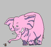+animal+elephant+playing+with+a+mouse++ clipart