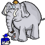 +animal+elephant+with+blue+paint++ clipart