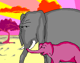 +animal+mother+and+baby+elephant++ clipart