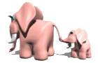 +animal+pink+elephant+and+baby++ clipart