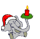 +animal+xmas+elephant+with+a+candle++ clipart