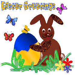 +holiday+Bunny+with+egg+and+butterflies+amimation+ clipart