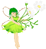 +nymph+green+fairy+with+white+flowers+s+ clipart