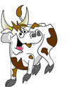 +farm+animal+brown+and+white+cow++ clipart