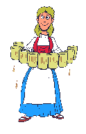 +female+woman+barmaid+with+beer+s+ clipart