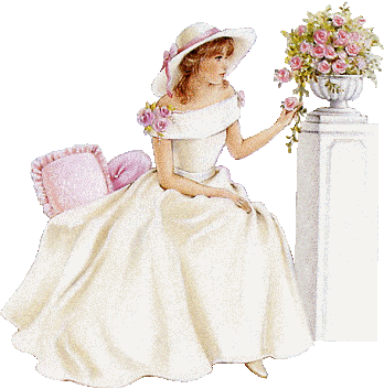 +female+woman+pretty+lady+with+flowers+s+ clipart