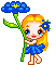 +flower+blossom+little+girl+with+a+blue+flower++ clipart