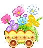 +flower+blossom+wagon+cart+ clipart