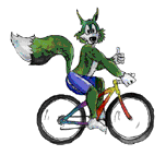 +animal+fox+on+a+bicycle++ clipart