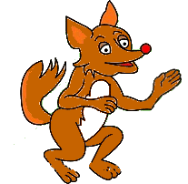 +animal+fox+with+a+red+nose++ clipart