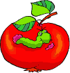 +food+apple+and+caterpillar++ clipart