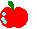 +food+apple+and+caterpillar++ clipart