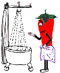 +food+pepper+taking+a+shower++ clipart