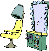 +furniture+hairdressers+chair+and+mirror++ clipart