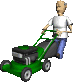 +gardening+man+mowing+the+grass++ clipart