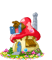 +gardening+toadstool+house++ clipart