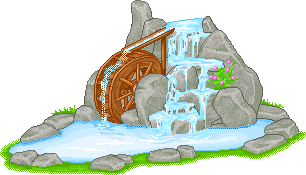 +gardening+waterfall+in+pond++ clipart