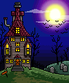 +halloween+haunted+house++ clipart