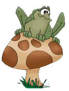 +reptile+animal+frog+on+a+toadstool++ clipart