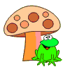 +reptile+animal+frog+under+a+toadstool++ clipart