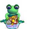 +reptile+animal+frog+with+sweets++ clipart
