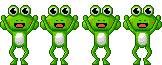 +reptile+animal+line+of+frogs+dancing++ clipart