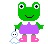 +reptile+animal+little+boy+frog+with+a+little+ghost++ clipart
