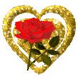 +love+golden+heart+with+a+rose++ clipart