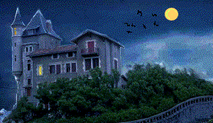 +scary+horror+evil+haunted+house+and+lightening++ clipart