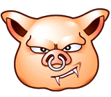 +hog+farm+animal+livestock+pig+with+a+ring+in+its+nose++ clipart